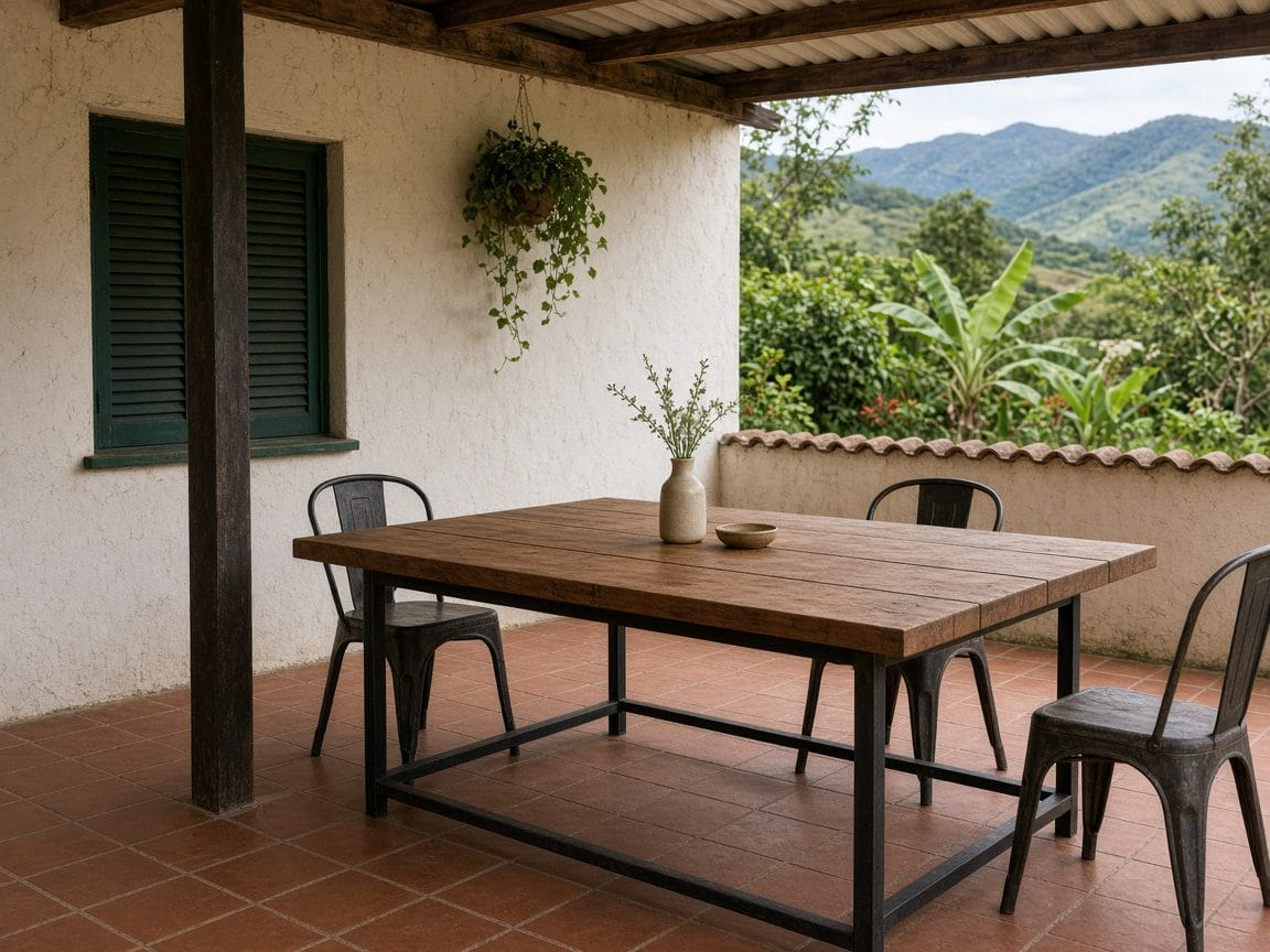 Foto ilustrativa de Mesa exterior / galería.