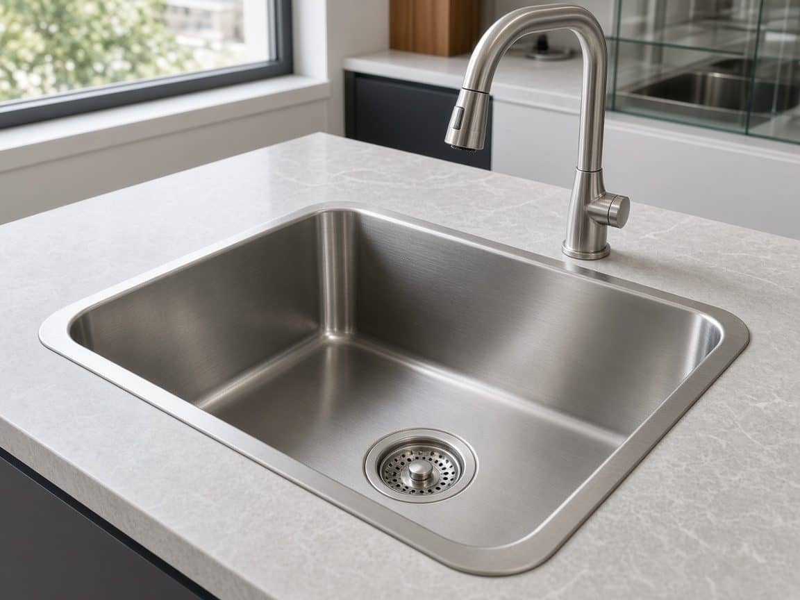 Foto ilustrativa de Pileta de cocina acero inoxidable.
